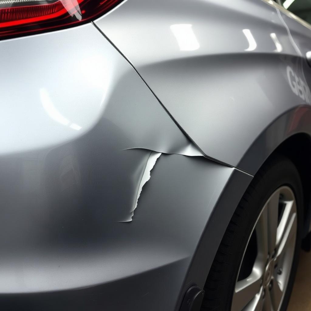 Rear quarter panel before repair